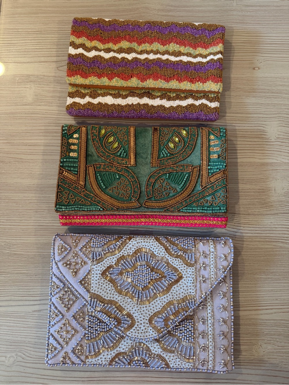Lulus β’ Bundle of 3 Beaded Envelope Clutches
